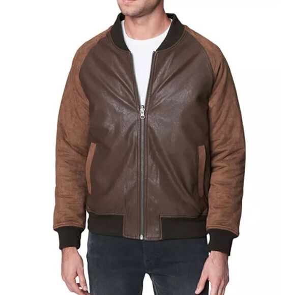 Blank NYCNWT Unisex Leather Bomber Jacket Size Medium